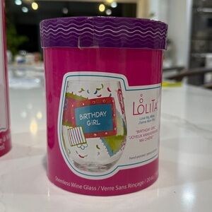 Lolita Birthday Girl Stemless Wine Glass 20 oz in Original Box‎